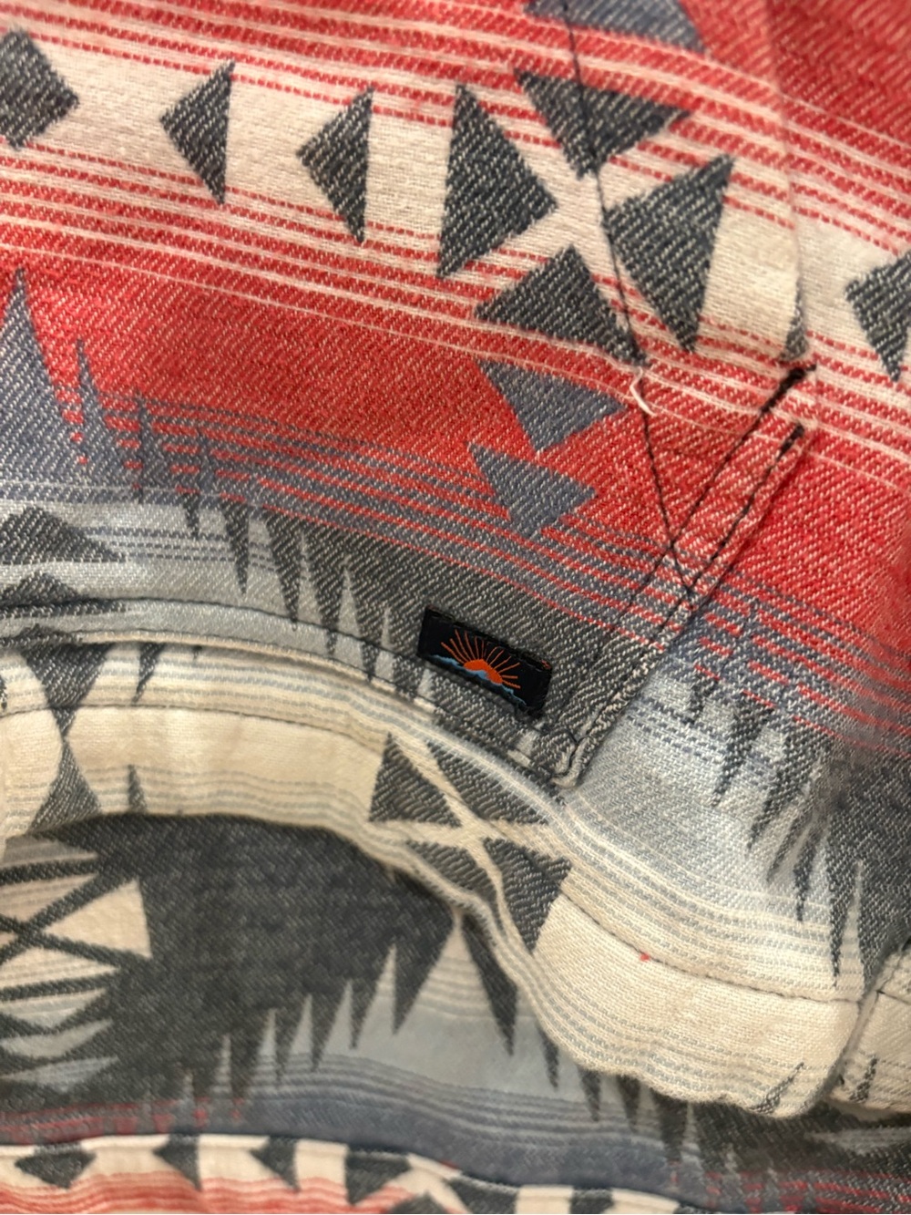 Faherty Red, Navy & Cream Southwestern Hoodie - Picture 2 of 6